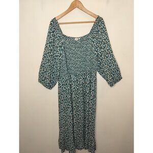 Fat Face Floral Smocked Maxi Dress w/ Pockets Cottage Prairie